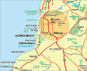 Map of Tim Gramp winery location